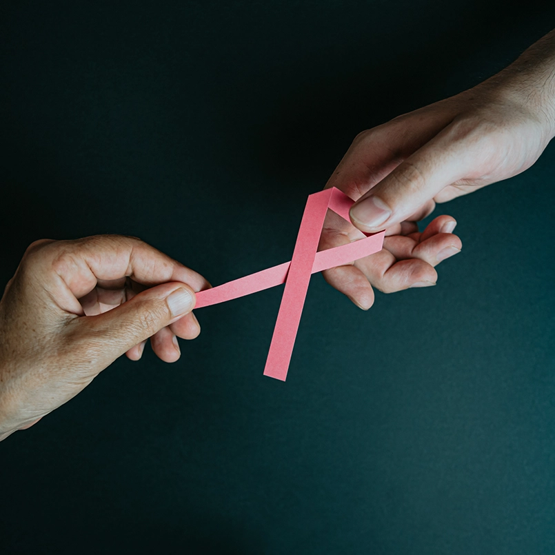 Image of breast cancer awareness ribbon for breast reconstruction for cancer. Photo for Marquis Plastic Surgery, Coral Gables, Miami, West Palm Beach, Florida.